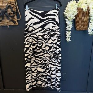 Zebra Print Ruffled Skirt